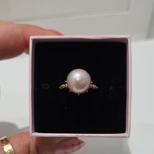 Gold and Pink Pearl Ring